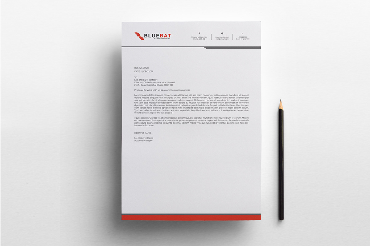 Letterhead Pad & Free Business Card, a Stationery Template by Rongmistiry (Photo 6 of 9)