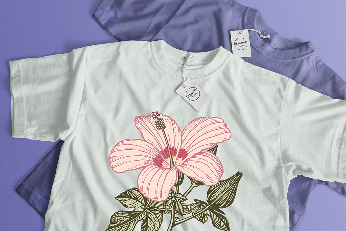 Set Seamless Flowers Rose Hibiscus, a Pattern Graphic by Vintage (Photo 9 of 10)