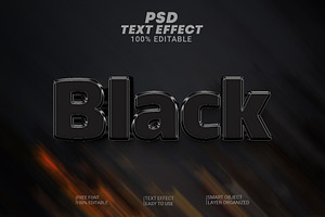 3d Black Text Style Effect