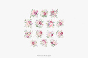 floral clipart watercolor peonies, a Decorative Illustration by Patishop Art (Thumbnail 8 of 10)
