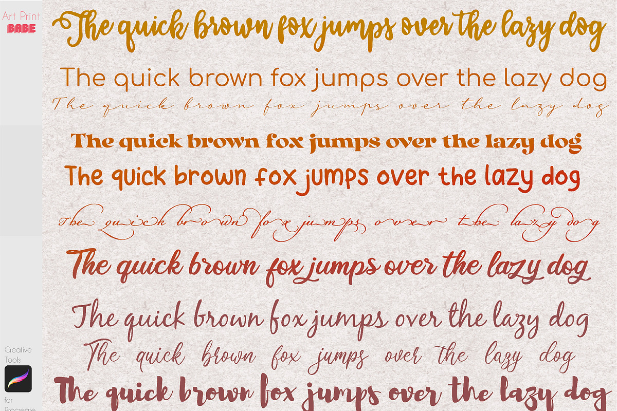Procreate Font Bundle 50 Text Fonts, a Plug-in Add-On by ArtPrintBabe