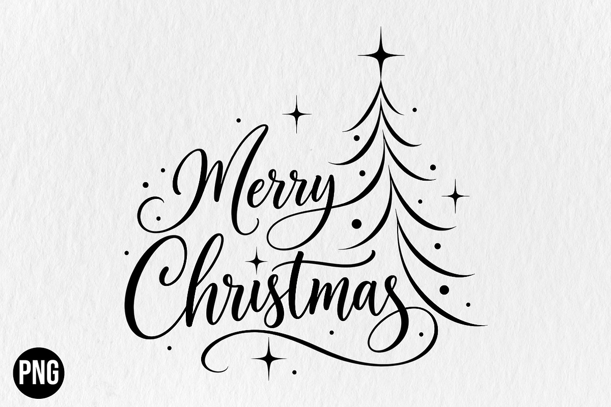 Merry Christmas PNG, a Seasonal Illustration by CraftArtStudio (Photo 1 of 4)