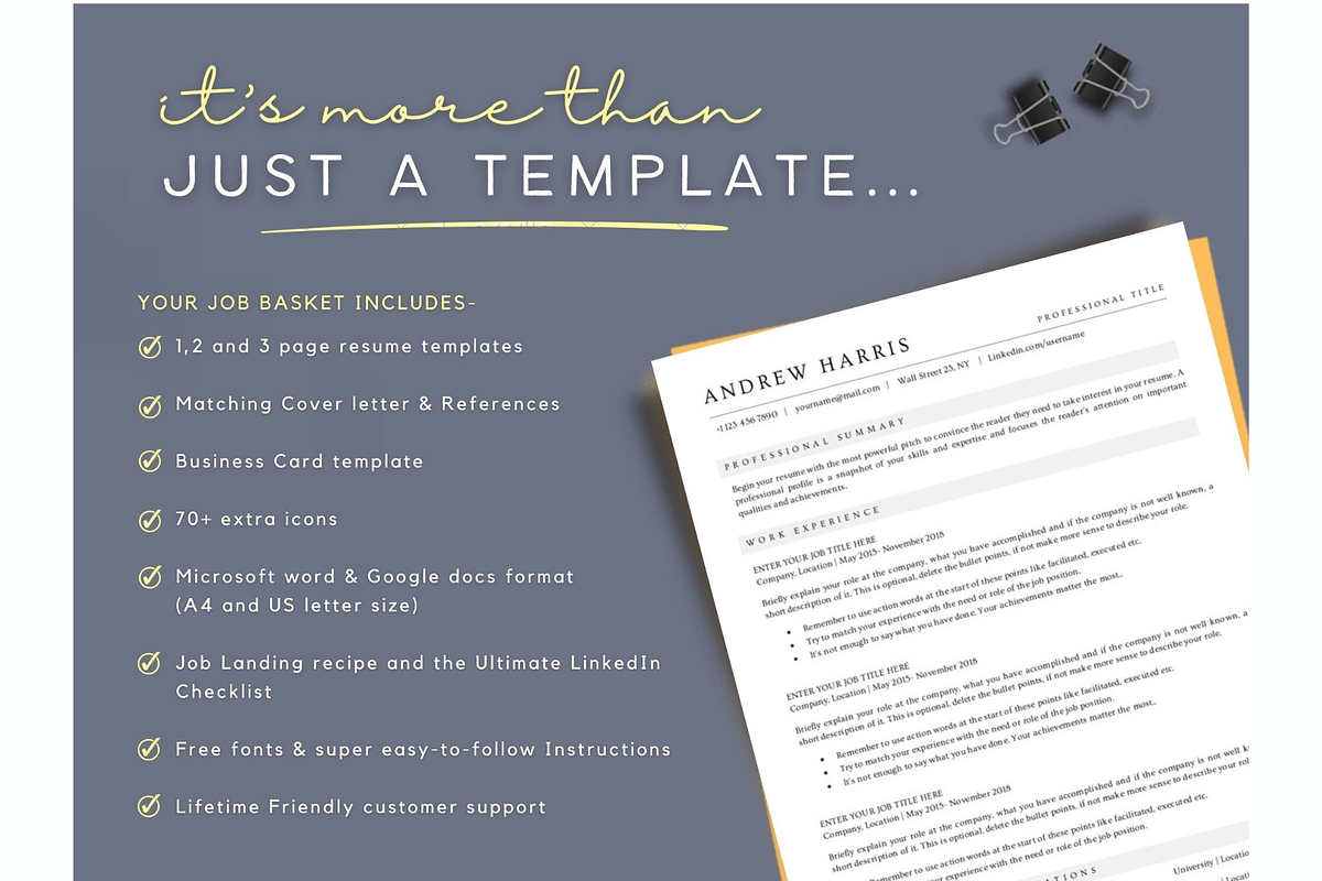 ATS friendy resume template word, a Resume Template by Climbwithelevator (Photo 5 of 11)
