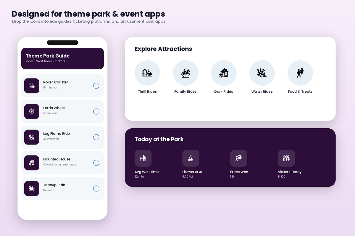 Amusement Park Icons, a Solid Icon by Symbolic Language (Photo 6 of 6)