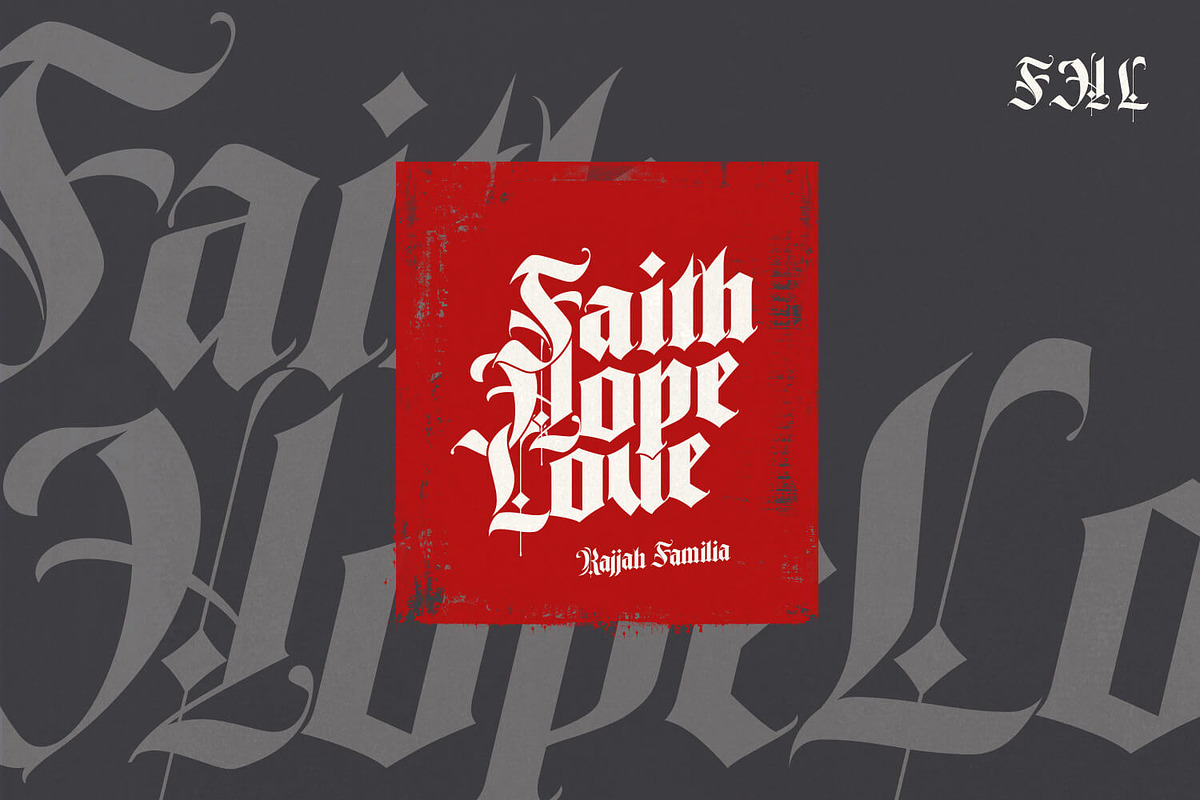 Trending Blackletter font family preview 7