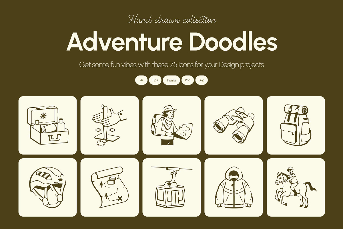 Adventure Drawing Art Set, an Outline Icon by Vectors Market (Photo 1 of 8)