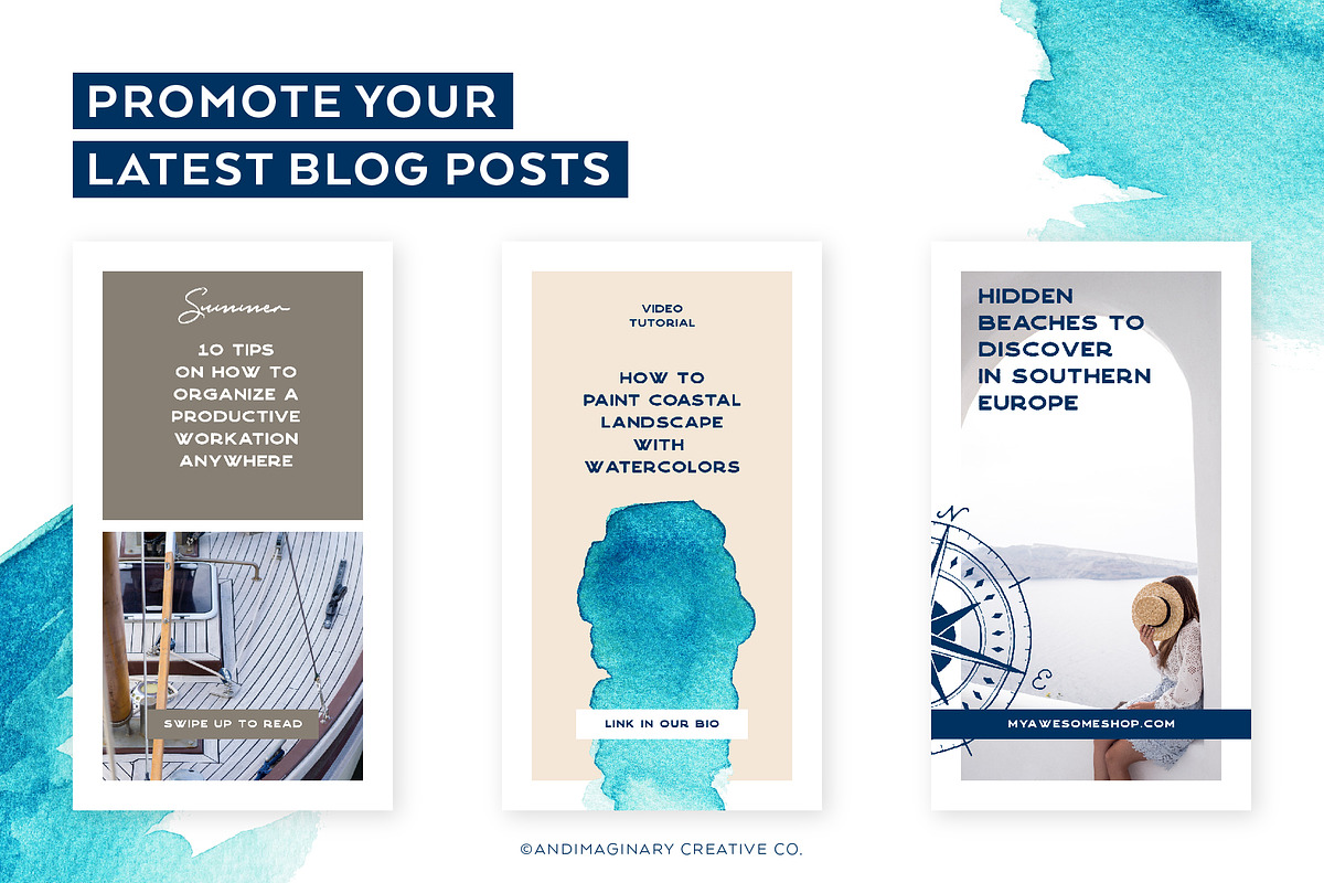 SET SAIL Instagram Story Templates, a Social Media Template by Andimaginary Creative Co. (Photo 8 of 9)