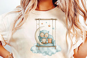 Sweet Dreams watercolor clipart, an Illustration by DreamCafeArt (Thumbnail 5 of 6)