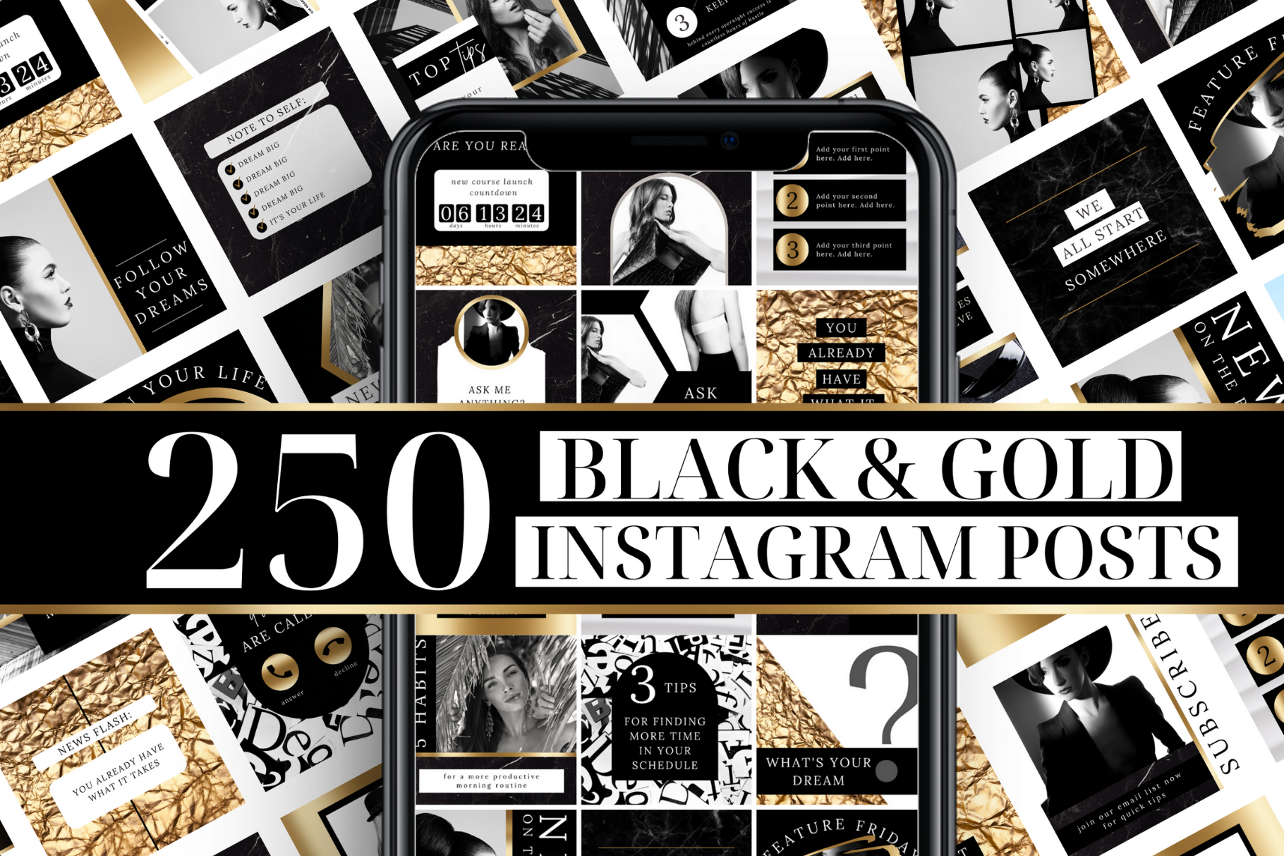 Modern Black and Gold Instagram, a Social Media Template by Oh So ...