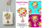 Floral & Vases, a Pattern Graphic by Anastasia (Thumbnail 2 of 11)