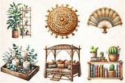 Watercolor Boho Interior Clipart, an Illustration by Libby Wishes (Thumbnail 6 of 7)