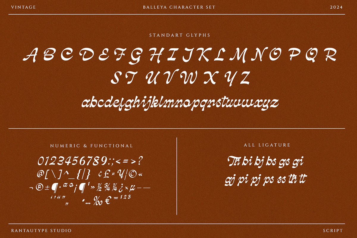 Balleya Vintage Script Font, a Script Font by RantautypeStudio (Photo 16 of 17)