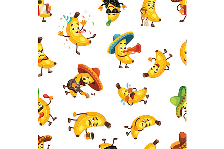 banana characters pattern. funny