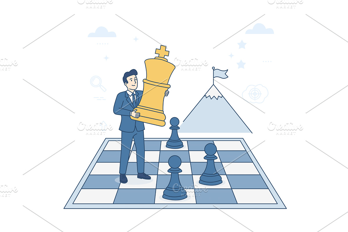 Business strategy and leadership, a Person Illustration by Artsaba Family
