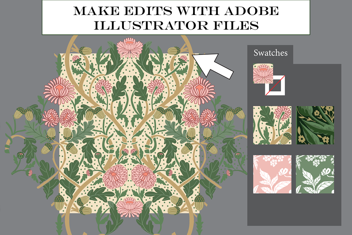 William Morris Patterns Floral, a Pattern Graphic by RachelStudio (Photo 8 of 10)