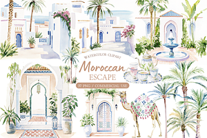 Moroccan Aesthetic Summer Clipart, an Illustration by MockupWizard