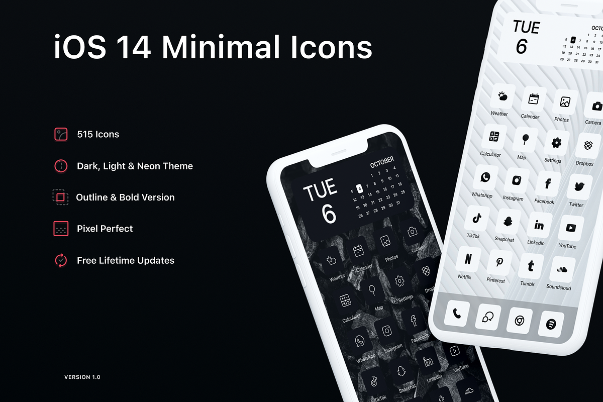 iOS 14 Minimal Icon Set, an Icon by Ghostpixel (Photo 1 of 11)