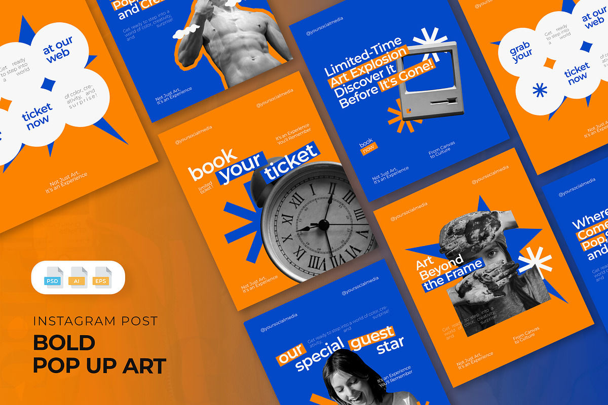 Bold Pop Up Art - Instagram Post, a Social Media Template by AQR Studio
