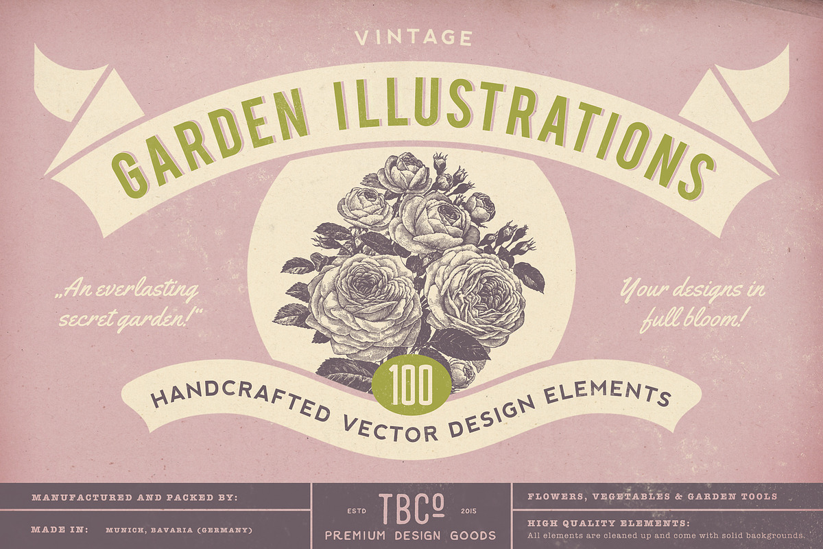 SALE! 100 Garden Illustrations, an Object Illustration by Anja Kaiser (Photo 1 of 8)