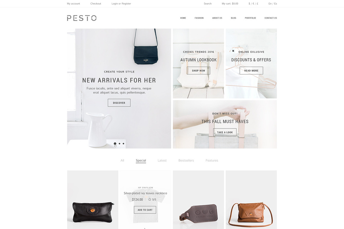 Pesto - eCommerce PSD Template, a Websites & App Template by Promokit (Photo 2 of 37)