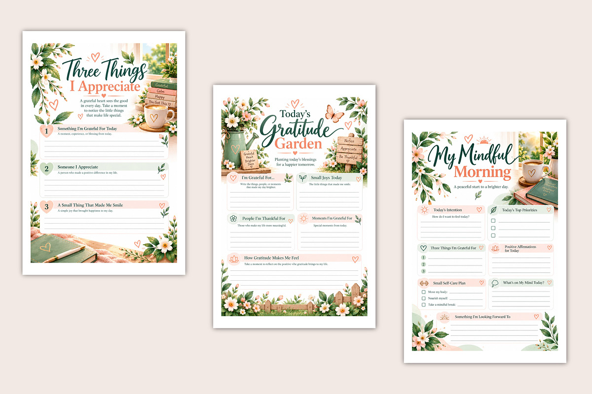 Mindful Notebook for Daily Journal, a Stationery Template by Designmela01 (Photo 4 of 5)