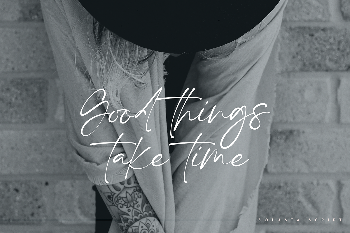 Solasta - organic script font, a Script Font by Only Fonts (Photo 3 of 10)
