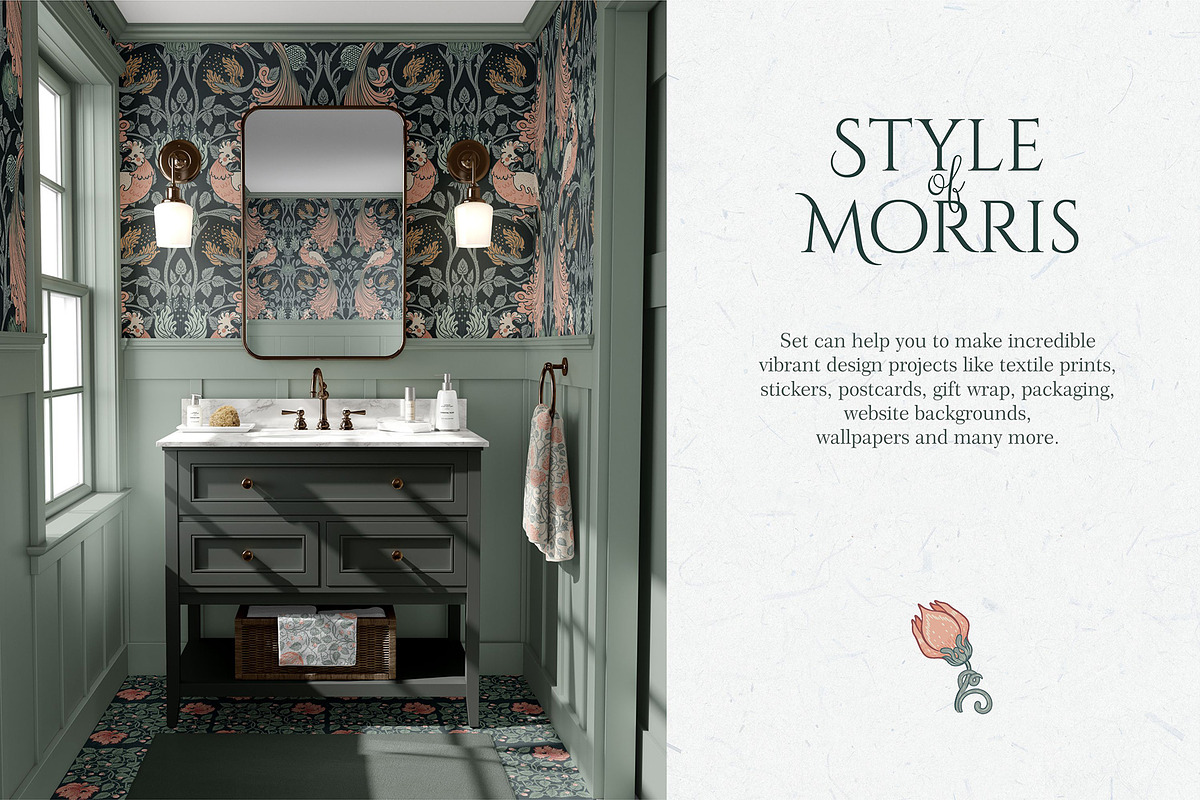 Style of Morris. Set of 100 vectors., a Pattern Graphic by Varvara Gorbash (Photo 2 of 12)