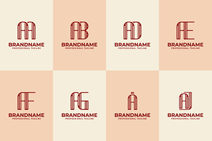 Letters AA AB AD AE AF AG AI AJ Logo, a Branding & Logo Template by Pray Art Design Studio
