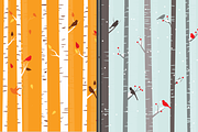 Birch trees winter fall clip art, a Seasonal Illustration by WinchesterLambourne (Thumbnail 4 of 4)
