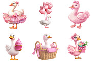 Pink Silly Goose Baby Shower Clipart, an Illustration by Designking (Thumbnail 2 of 5)