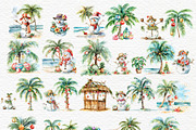 Tropical christmas watercolor clipar, a Seasonal Illustration by Invite to Clipart (Thumbnail 2 of 7)