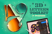 3D Letters Toolkit for Procreate, a Brush Add-On by Aurelie Maron (Thumbnail 1 of 8)