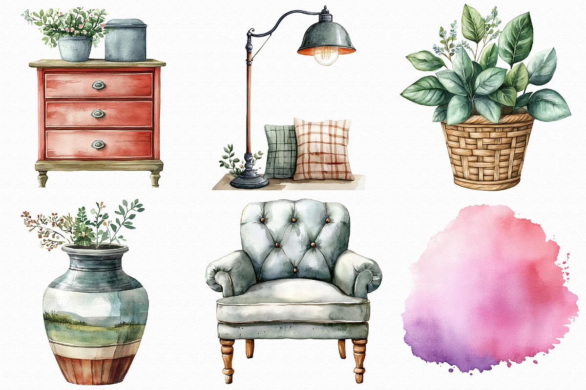 Interior Design Clipart PNG, an Illustration by Libby Wishes (Photo 3 of 7)