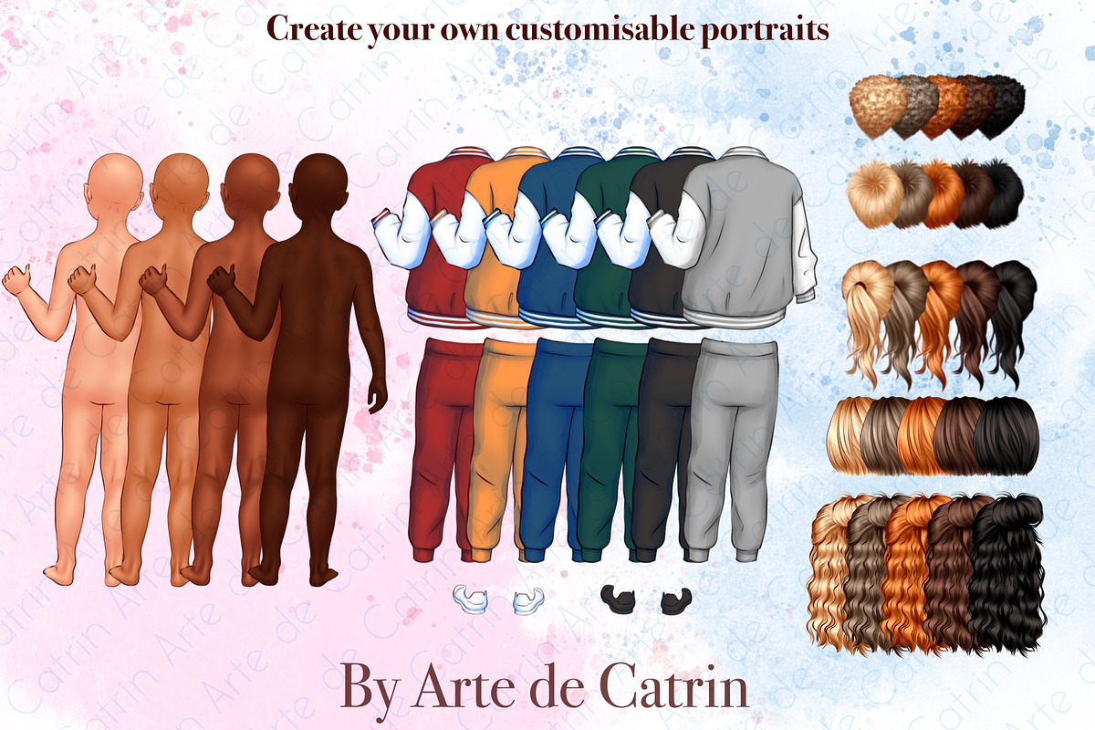 Family Look Clipart, People Clipart, a Person Illustration by ArtedeCatrin (Photo 4 of 11)