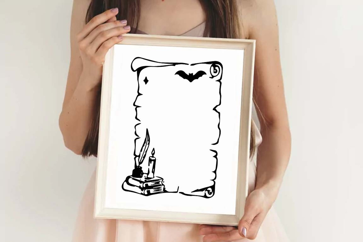 Doodle Halloween Frame SVG Bundle, an Object Graphic by FiveStarCrafting (Photo 2 of 11)