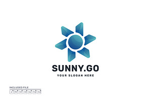 Abstract Sun Geometric Gradient Logo, a Branding & Logo Template by yuanesei