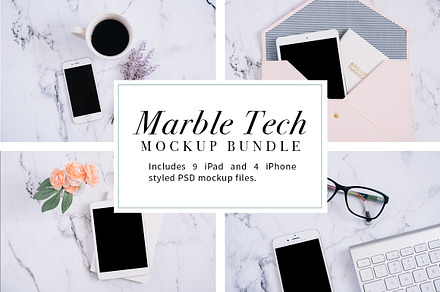 Marble Tech Mockup Bundle