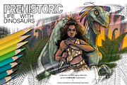 Prehistoric Life with Dinosaurs, an Animal Illustration by Ekaterina Glazkova (Thumbnail 1 of 5)