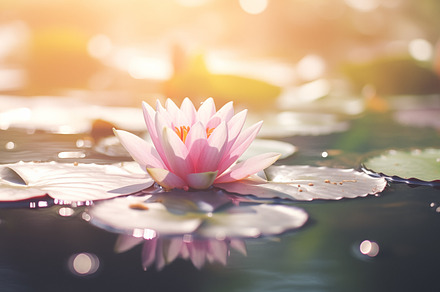 Blooming Lotus Water Lily, a Nature Photo by Iconogenic