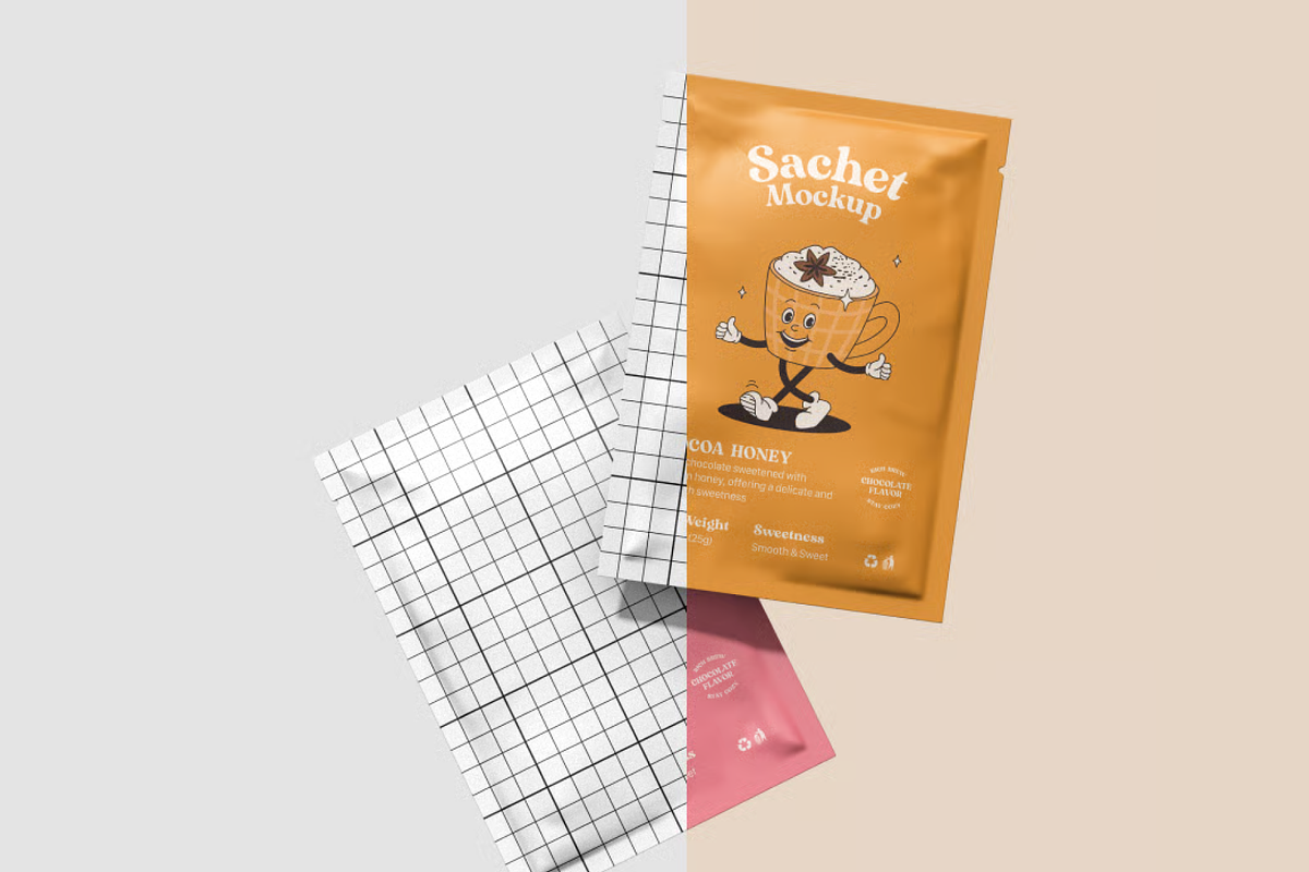 Drink Sachet Mockup, a Packaging Mockup by graphicsauce (Photo 3 of 4)