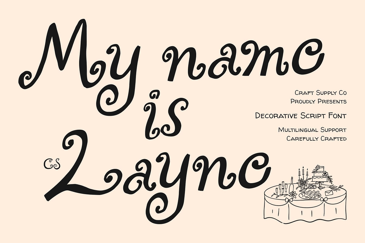 CS Layne – Whimsical Font, a Handwritten Font by Craft Supply Co. (Photo 1 of 8)