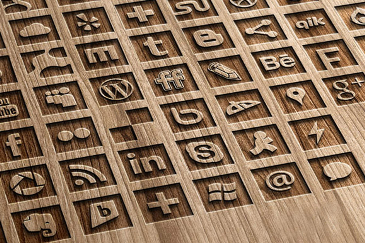 67 B&W Social Media Icons Set