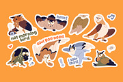 Cute, funny owls sticker pack, an Animal Illustration by PaperTrident (Thumbnail 2 of 3)