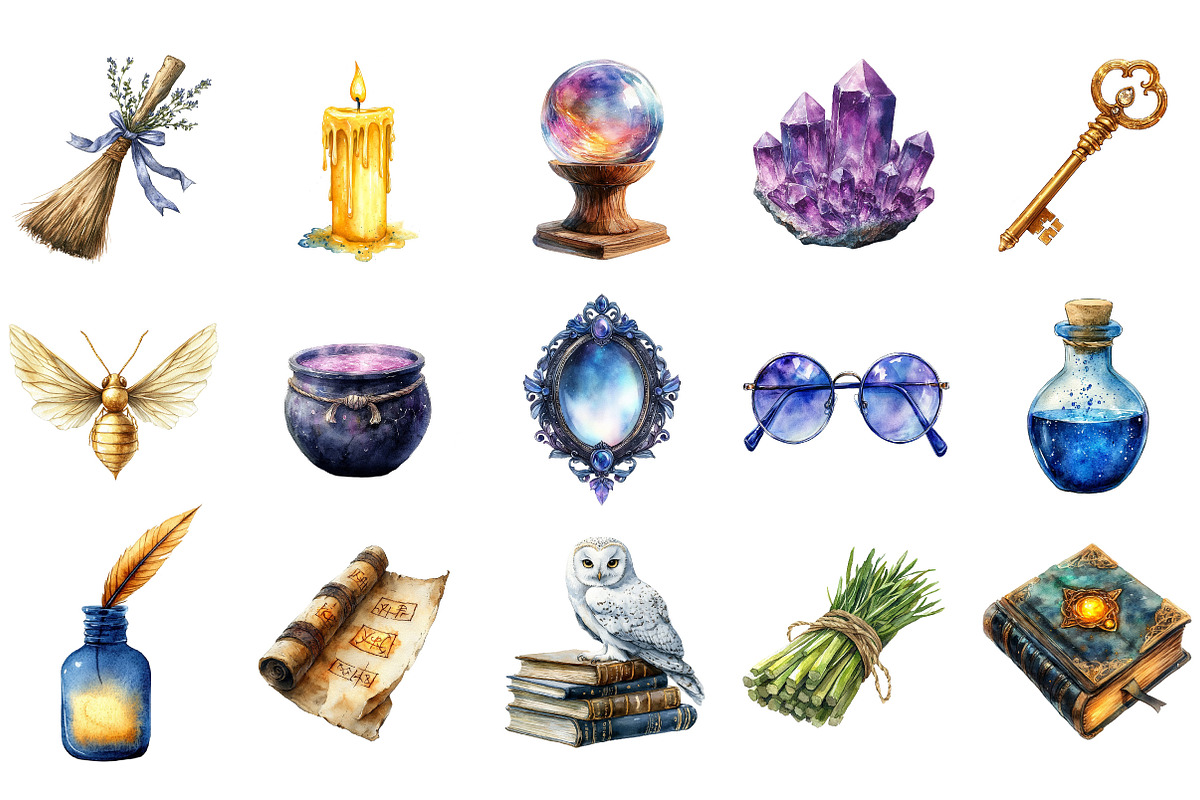 Wizard School Clipart Bundle, an Illustration by Designking (Photo 3 of 5)