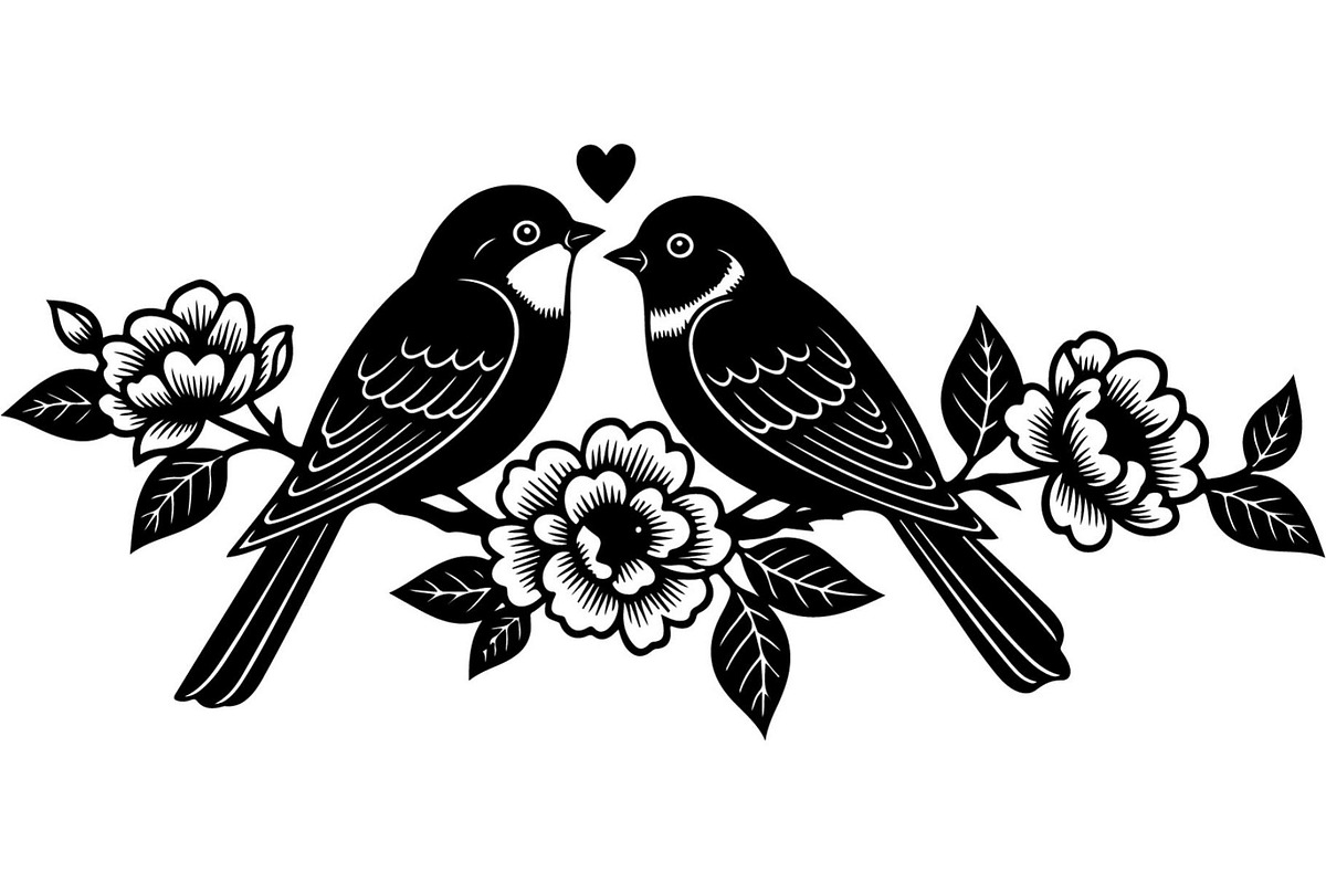 Birds on Branch Vector Collection, an Illustration by Designer_Momina (Photo 18 of 21)