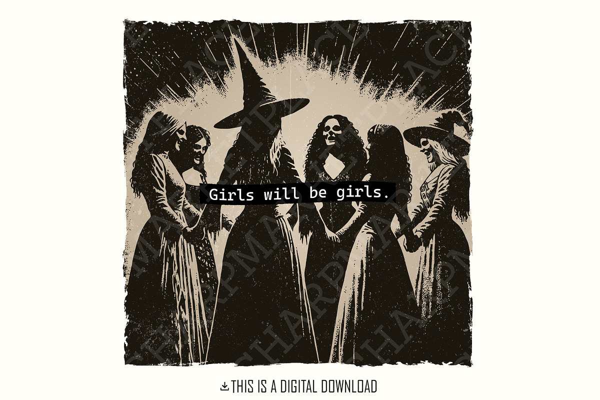 Halloween Witch PNG, Girls will be, an Illustration by SharpMarketplace (Photo 1 of 9)