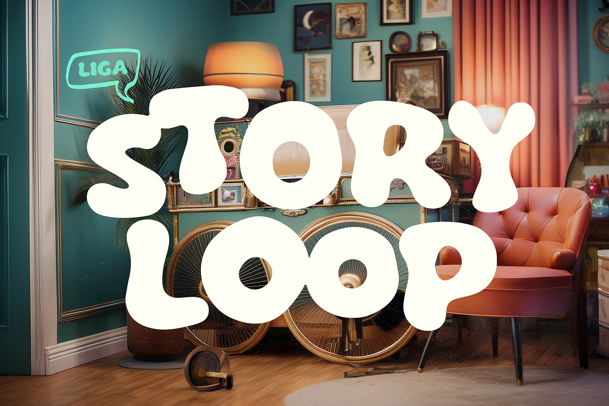 Weathy Groovy Playful Retro Bubble, a Handwritten Font by Maulana Creative (Photo 2 of 7)