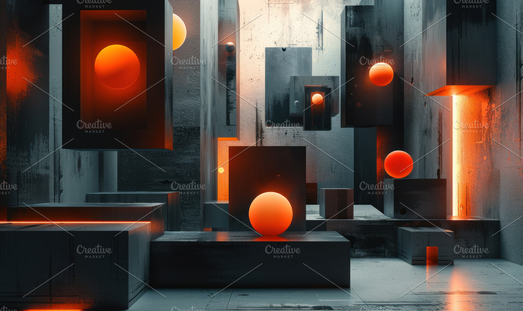 Vibrant geometric shapes with a cosm, a Photo by LOGOCREATIVE