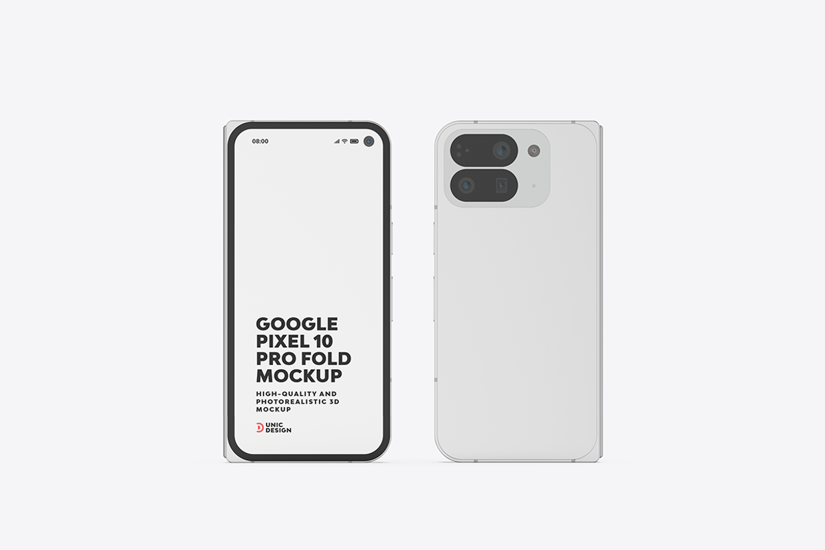 Google Pixel 10 Pro Fold Mockup, an Android Mockup by UnicDesign (Photo 7 of 13)