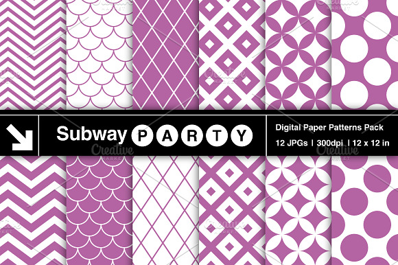 Purple Retro Geometric Papers preview 2